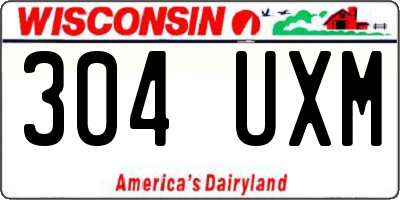 WI license plate 304UXM