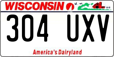 WI license plate 304UXV