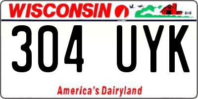WI license plate 304UYK