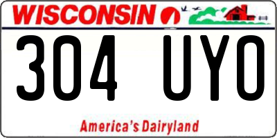 WI license plate 304UYO
