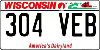 WI license plate 304VEB