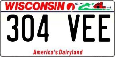 WI license plate 304VEE