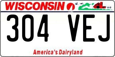 WI license plate 304VEJ