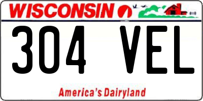 WI license plate 304VEL