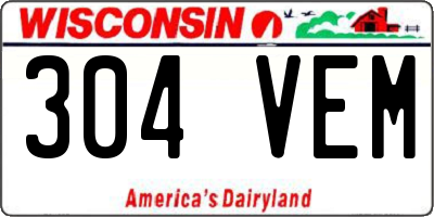 WI license plate 304VEM