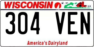 WI license plate 304VEN