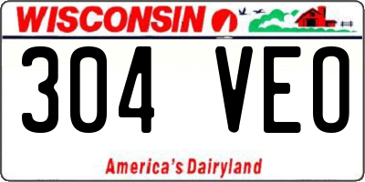 WI license plate 304VEO