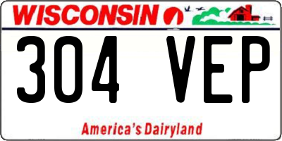WI license plate 304VEP