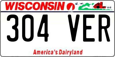 WI license plate 304VER
