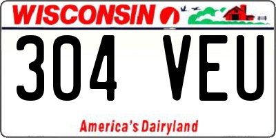 WI license plate 304VEU