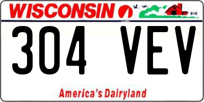 WI license plate 304VEV