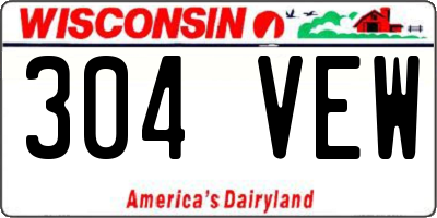 WI license plate 304VEW