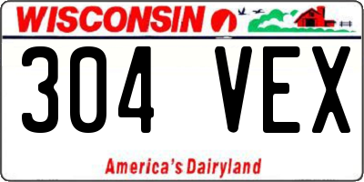 WI license plate 304VEX