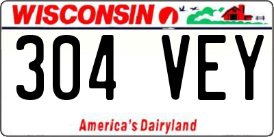 WI license plate 304VEY