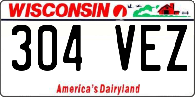 WI license plate 304VEZ