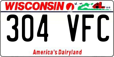 WI license plate 304VFC