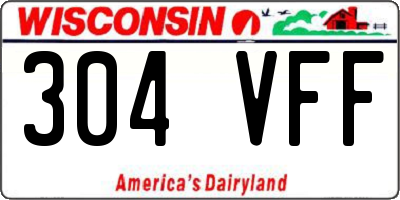 WI license plate 304VFF