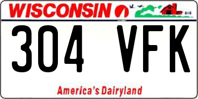 WI license plate 304VFK