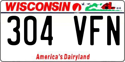 WI license plate 304VFN