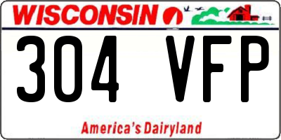WI license plate 304VFP