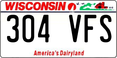 WI license plate 304VFS