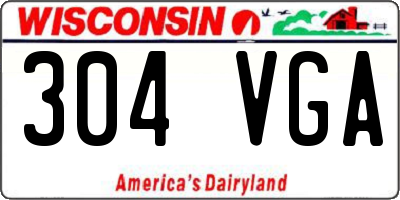 WI license plate 304VGA