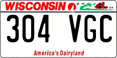 WI license plate 304VGC