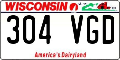 WI license plate 304VGD