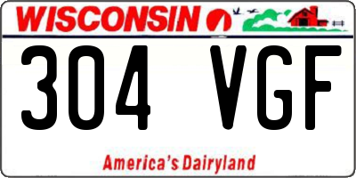 WI license plate 304VGF