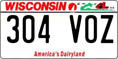 WI license plate 304VOZ
