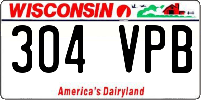 WI license plate 304VPB