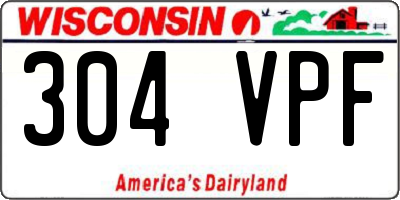 WI license plate 304VPF