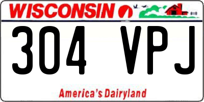 WI license plate 304VPJ