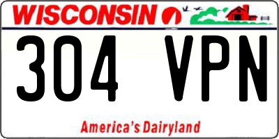 WI license plate 304VPN