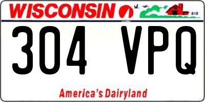 WI license plate 304VPQ