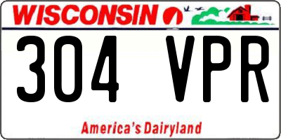 WI license plate 304VPR
