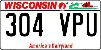 WI license plate 304VPU