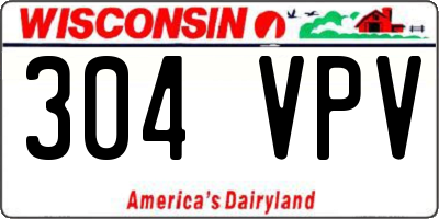 WI license plate 304VPV