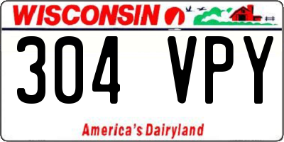 WI license plate 304VPY