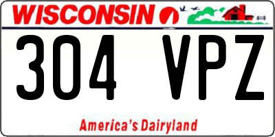 WI license plate 304VPZ