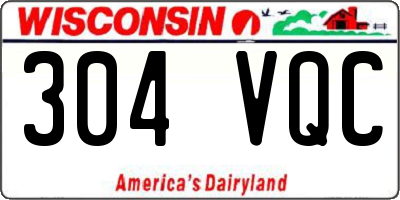 WI license plate 304VQC