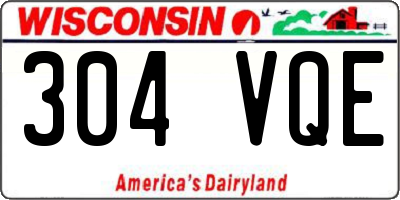 WI license plate 304VQE