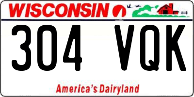WI license plate 304VQK