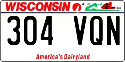 WI license plate 304VQN