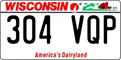 WI license plate 304VQP