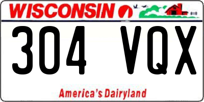 WI license plate 304VQX