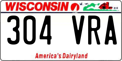 WI license plate 304VRA