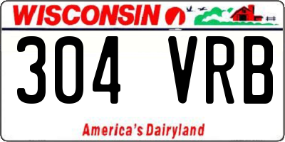 WI license plate 304VRB