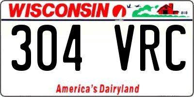 WI license plate 304VRC