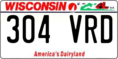 WI license plate 304VRD